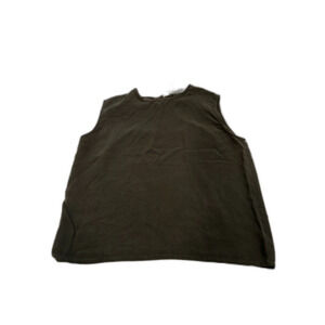 Silk Essentials 100% Silk Tank Sleeveless Dark Olive Green Top Size XL